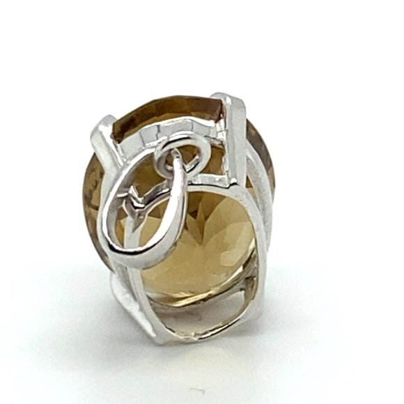 Smoky Quartz 11.34ct Rhodium Finish Solid 925 Sterling Silver Pendant - Picture 4 of 6